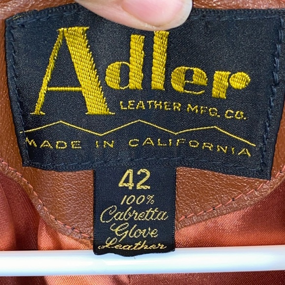 Vintage 70s Adler cognac brown cabretta glove leather blazer Jacket Fall Winter - Picture 5 of 7
